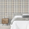 Picture of Geraldine Grey Plaid Wallpaper