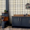 Picture of Geraldine Grey Plaid Wallpaper