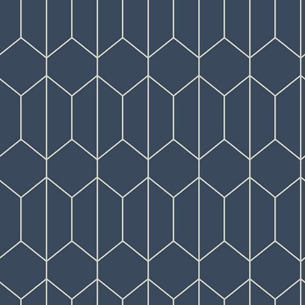 Picture of Orson Navy Trellis Wallpaper