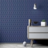 Picture of Orson Navy Trellis Wallpaper