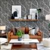 Picture of Oswald Black Striped Geometric Wallpaper