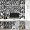 Picture of Oswald Black Striped Geometric Wallpaper