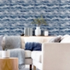 Picture of Irene Navy Painted Canvas Wallpaper