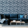 Picture of Irene Navy Painted Canvas Wallpaper