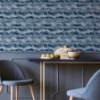 Picture of Irene Navy Painted Canvas Wallpaper