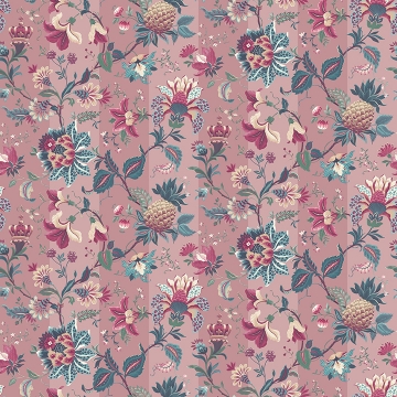 Picture of Cornelia Pink Floral Stripe Wallpaper