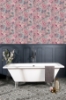 Picture of Cornelia Pink Floral Stripe Wallpaper