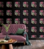 Picture of Lucinda Black Floral Panel Wallpaper