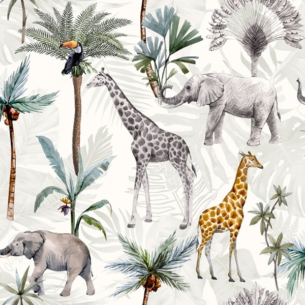 Picture of Hiram Multicolor Serengeti Wallpaper