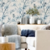 Picture of Moriko Blue Bamboo Wallpaper