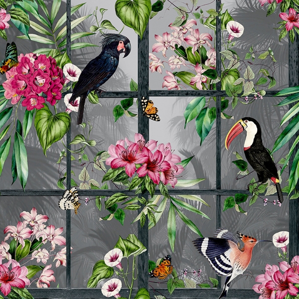 Picture of Dorothea Multicolor Tropical Birds Wallpaper