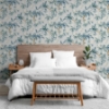 Picture of Suzume Teal Birds and Blooms Wallpaper