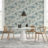 Picture of Suzume Teal Birds and Blooms Wallpaper