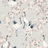 Picture of Harumi Light Grey Blossom Wallpaper