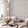 Picture of Harumi Light Grey Blossom Wallpaper