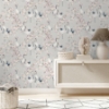 Picture of Harumi Light Grey Blossom Wallpaper