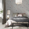 Picture of Harumi Light Grey Blossom Wallpaper