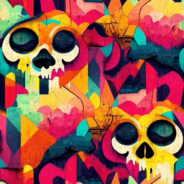 Picture of Millicent Multicolor Skull Wallpaper