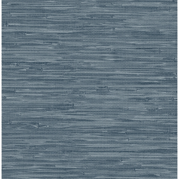 Picture of Exhale Indigo Woven Faux Grasscloth Wallpaper