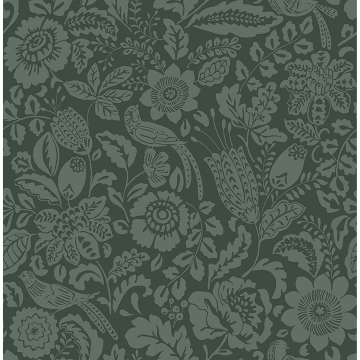 Picture of Marta Green Floral Trail Wallpaper