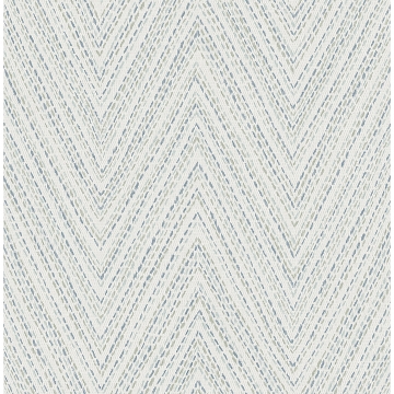 Picture of Lainey Blue Stitched Chevron Wallpaper