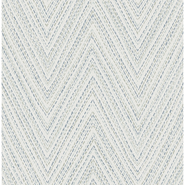 Picture of Lainey Blue Stitched Chevron Wallpaper