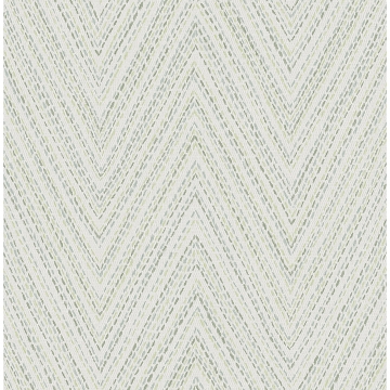 Picture of Lainey Green Stitched Chevron Wallpaper