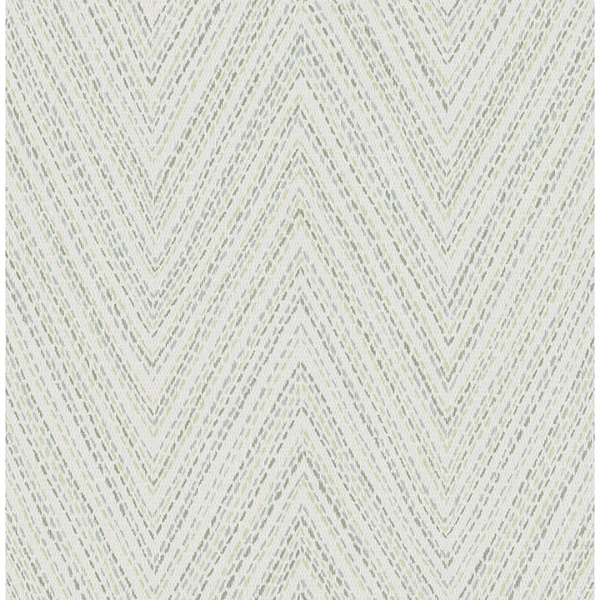 Picture of Lainey Green Stitched Chevron Wallpaper