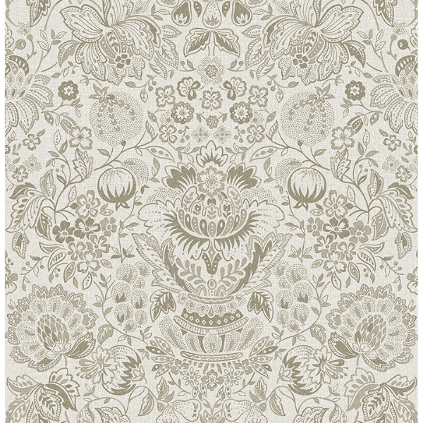 Picture of Blanche Neutral Floral Damask Wallpaper