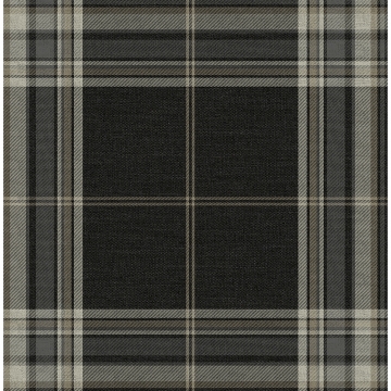 Picture of Westley Black Plaid Wallpaper