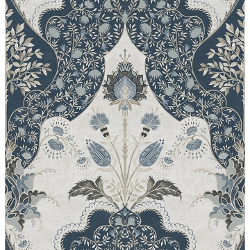 Picture of Auden Dark Blue Floral Grandeur Wallpaper