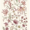 Picture of Teonna Raspberry Floral Stripe Wallpaper