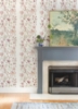 Picture of Teonna Raspberry Floral Stripe Wallpaper