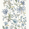 Picture of Teonna Blue Floral Stripe Wallpaper