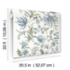 Picture of Teonna Blue Floral Stripe Wallpaper