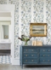 Picture of Teonna Blue Floral Stripe Wallpaper