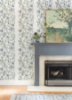 Picture of Teonna Blue Floral Stripe Wallpaper