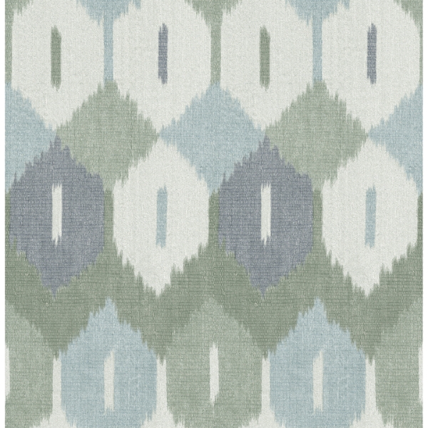 Picture of Abilene Sea Green Ikat Wallpaper