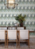 Picture of Abilene Sea Green Ikat Wallpaper