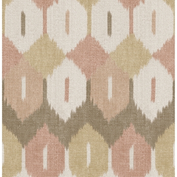 Picture of Abilene Apricot Ikat Wallpaper