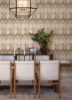 Picture of Abilene Apricot Ikat Wallpaper