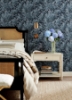 Picture of Greenwood Dark Blue Deciduous Wallpaper