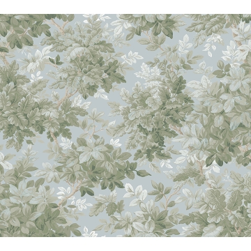 Picture of Greenwood Light Blue Deciduous Wallpaper