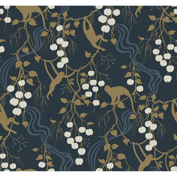 Picture of Linden Navy Jungle Canopy Wallpaper