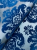 Picture of Shadow Blue Flocked Damask Wallpaper