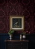 Picture of Shadow Merlot Flocked Damask Wallpaper