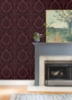 Picture of Shadow Merlot Flocked Damask Wallpaper