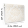 Picture of Shadow Cream Flocked Damask Wallpaper