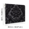 Picture of Shadow Black Flocked Damask Wallpaper