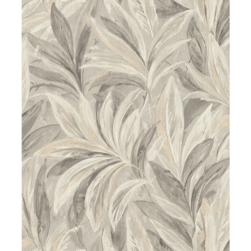 Picture of Rennie Grey Leaves Wallpaper